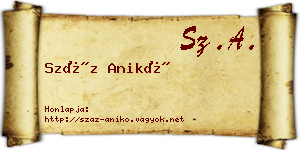 Száz Anikó névjegykártya